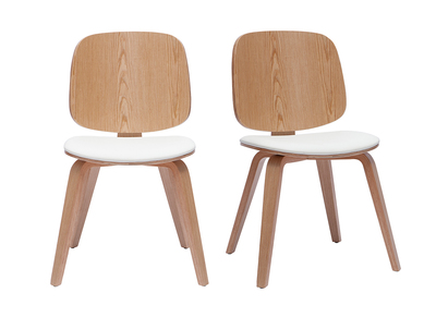 Chaises scandinaves en bois clair et blanc (lot de 2) BECK
