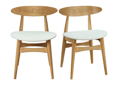 Chaises scandinaves en bois clair et blanc (lot de 2) WALFORD