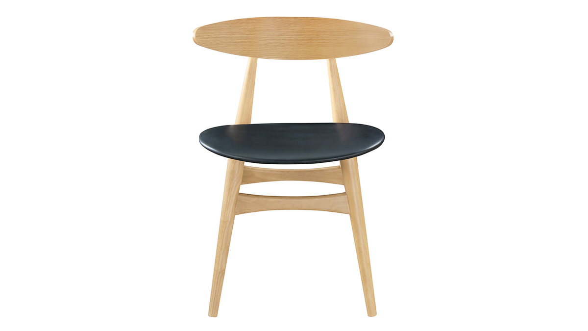 Chaises scandinaves en bois clair et noir (lot de 2) WALFORD