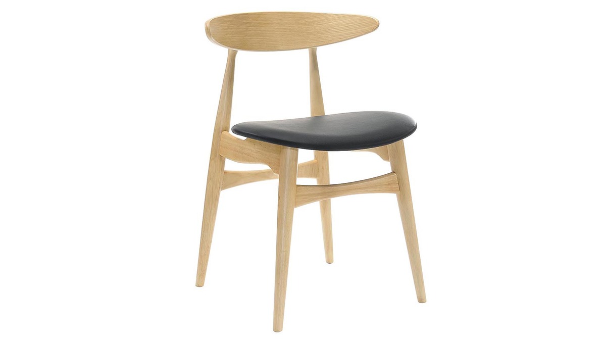 Chaises scandinaves en bois clair et noir (lot de 2) WALFORD