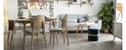 Chaises scandinaves en bois clair et tissu gris (lot de 2) ELTON