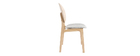 Chaises scandinaves en bois clair et tissu gris (lot de 2) ELTON