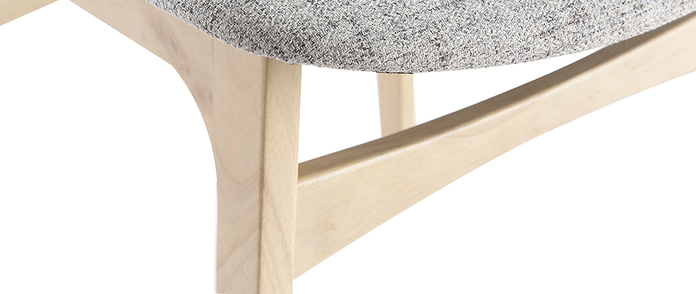 Chaises scandinaves en bois clair et tissu gris (lot de 2) ELTON