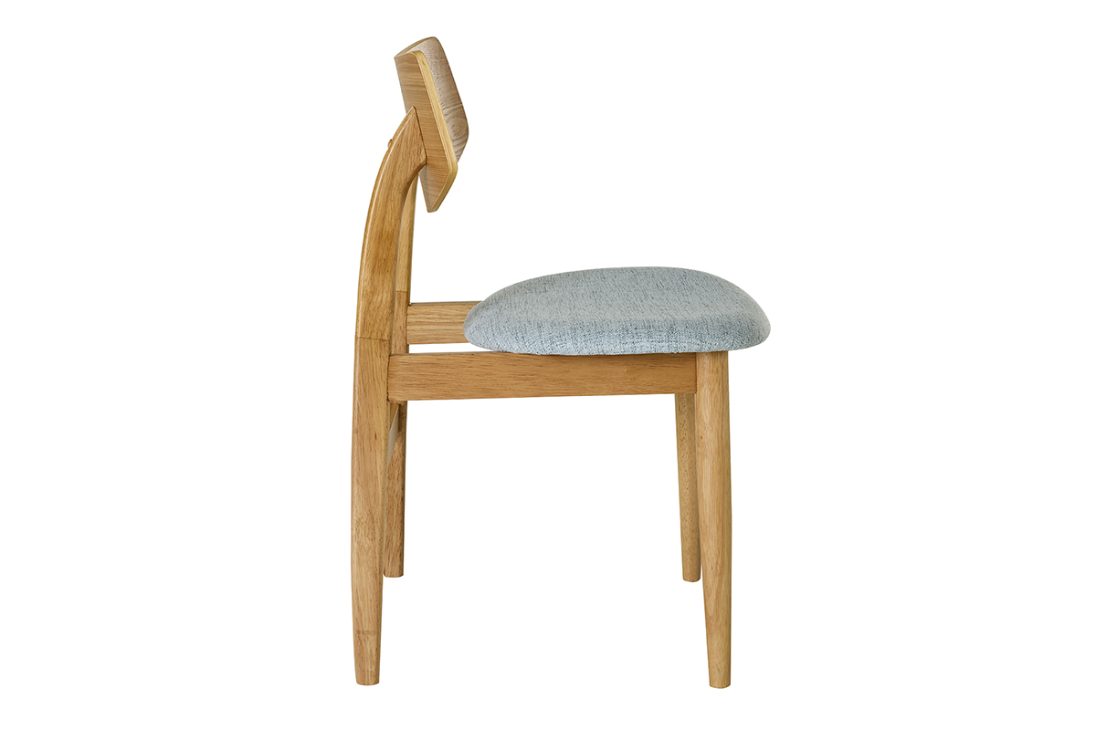Chaises scandinaves en bois clair et tissu vert c�ladon (lot de 2) ELION