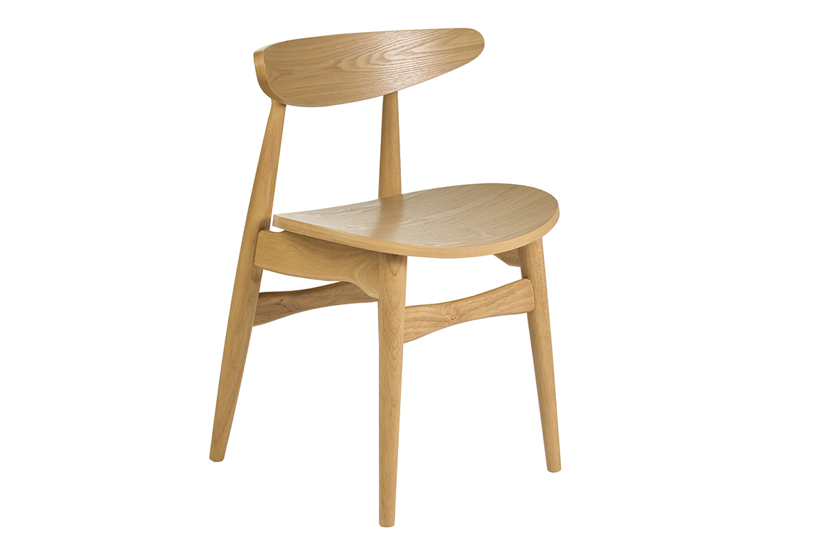Chaises scandinaves en bois clair fr�ne (lot de 2) WALFORD