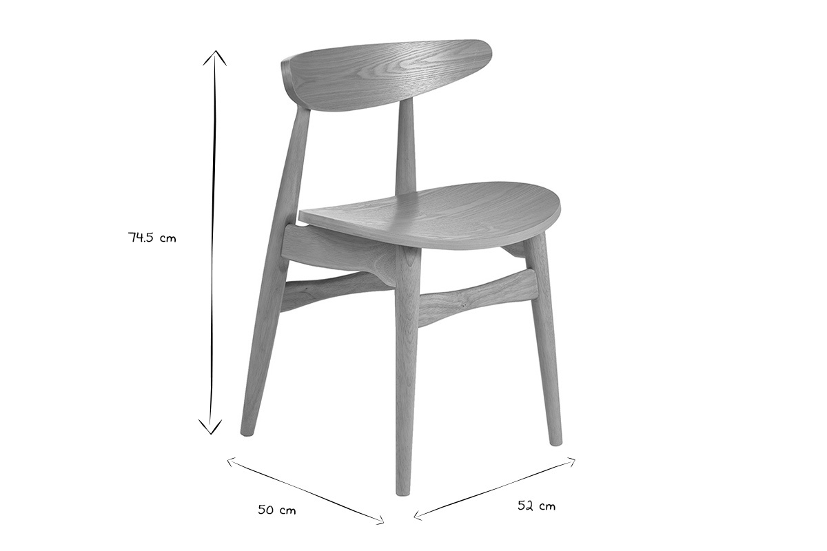 Chaises scandinaves en bois clair fr�ne (lot de 2) WALFORD