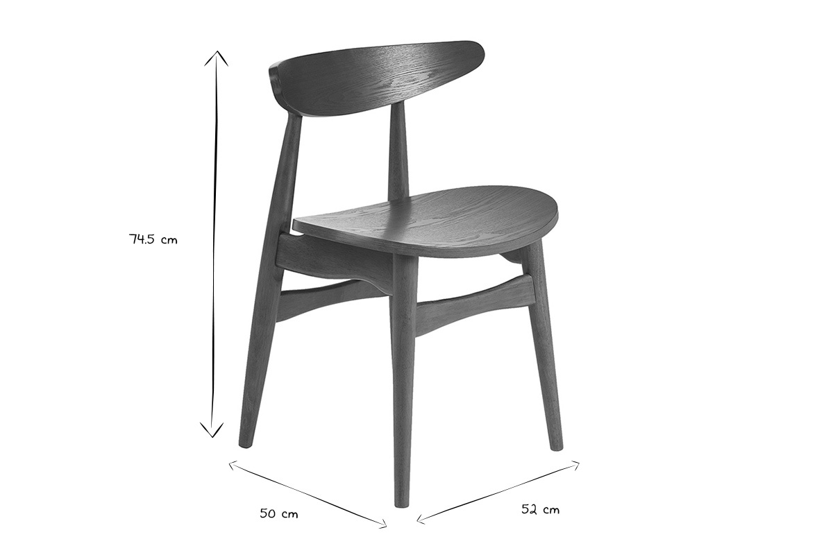 Chaises scandinaves en bois fonc� fr�ne (lot de 2) WALFORD