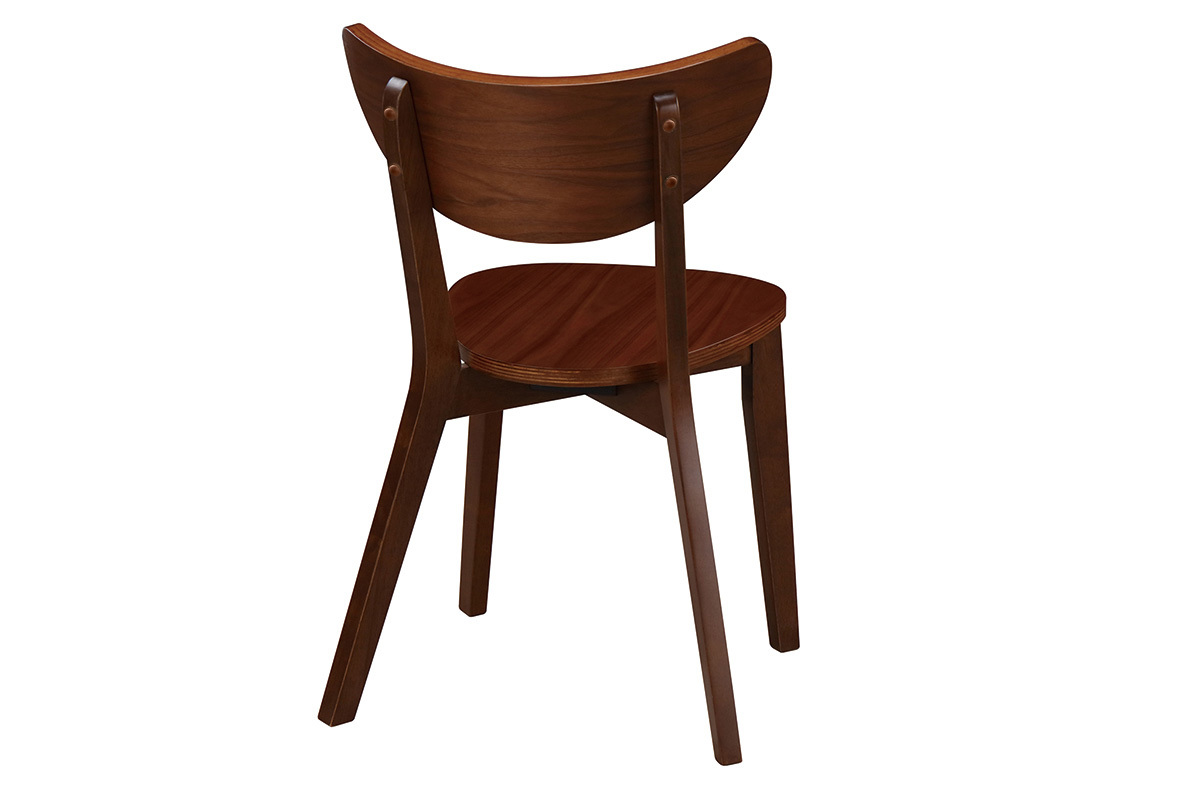 Chaises scandinaves en bois fonc� noyer (lot de 2) LEENA