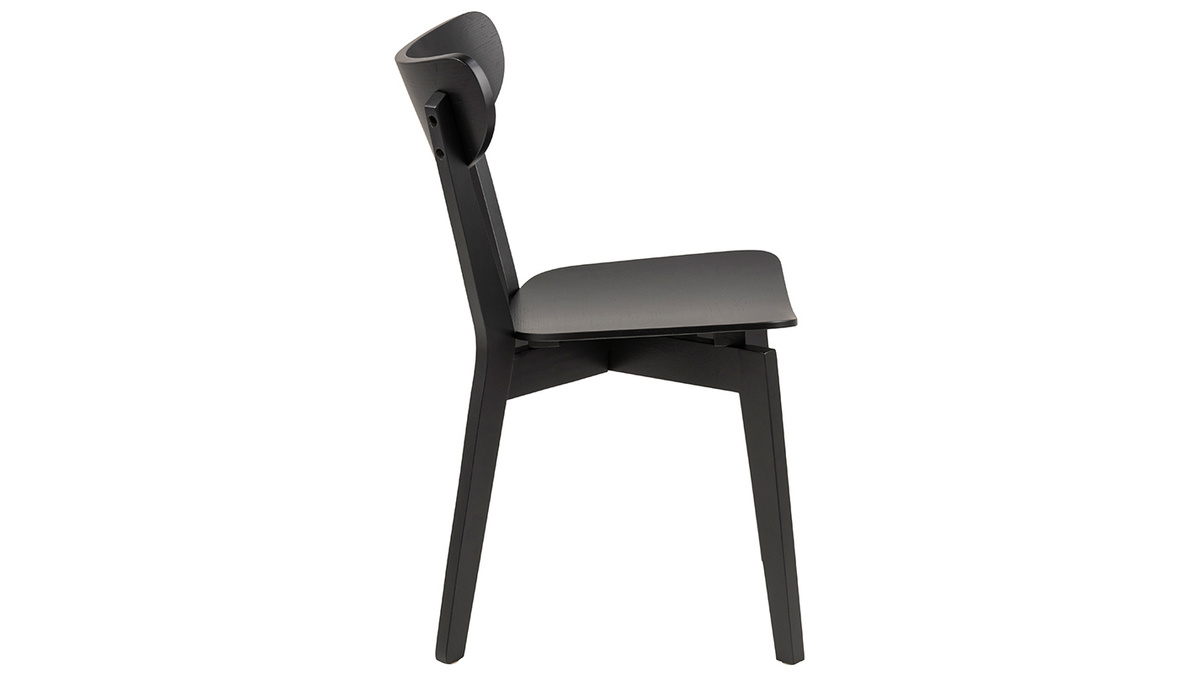 Chaises scandinaves en bois noir (lot de 2) BAKI