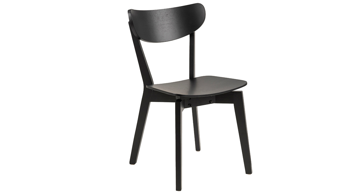 Chaises scandinaves en bois noir (lot de 2) BAKI