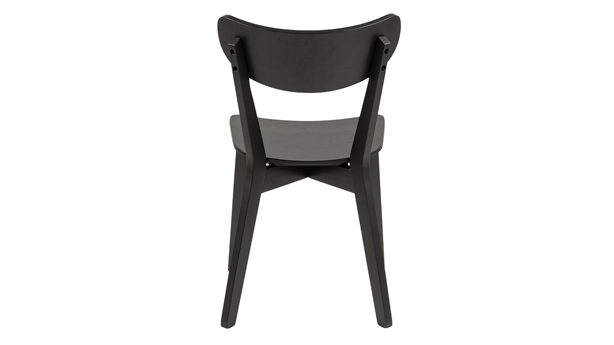 Chaises scandinaves en bois noir (lot de 2) BAKI