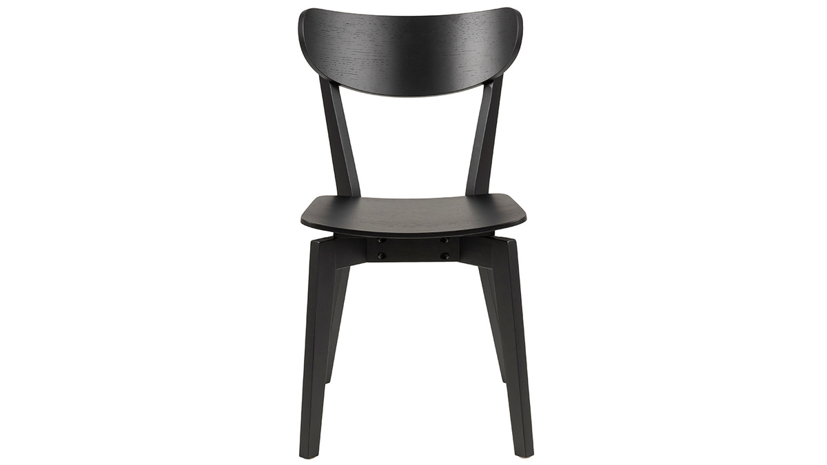 Chaises scandinaves en bois noir (lot de 2) BAKI