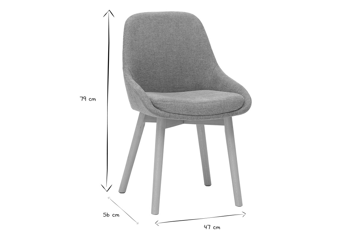 Chaises scandinaves en tissu effet velours textur terracotta et bois clair massif (lot de 2) HOLO