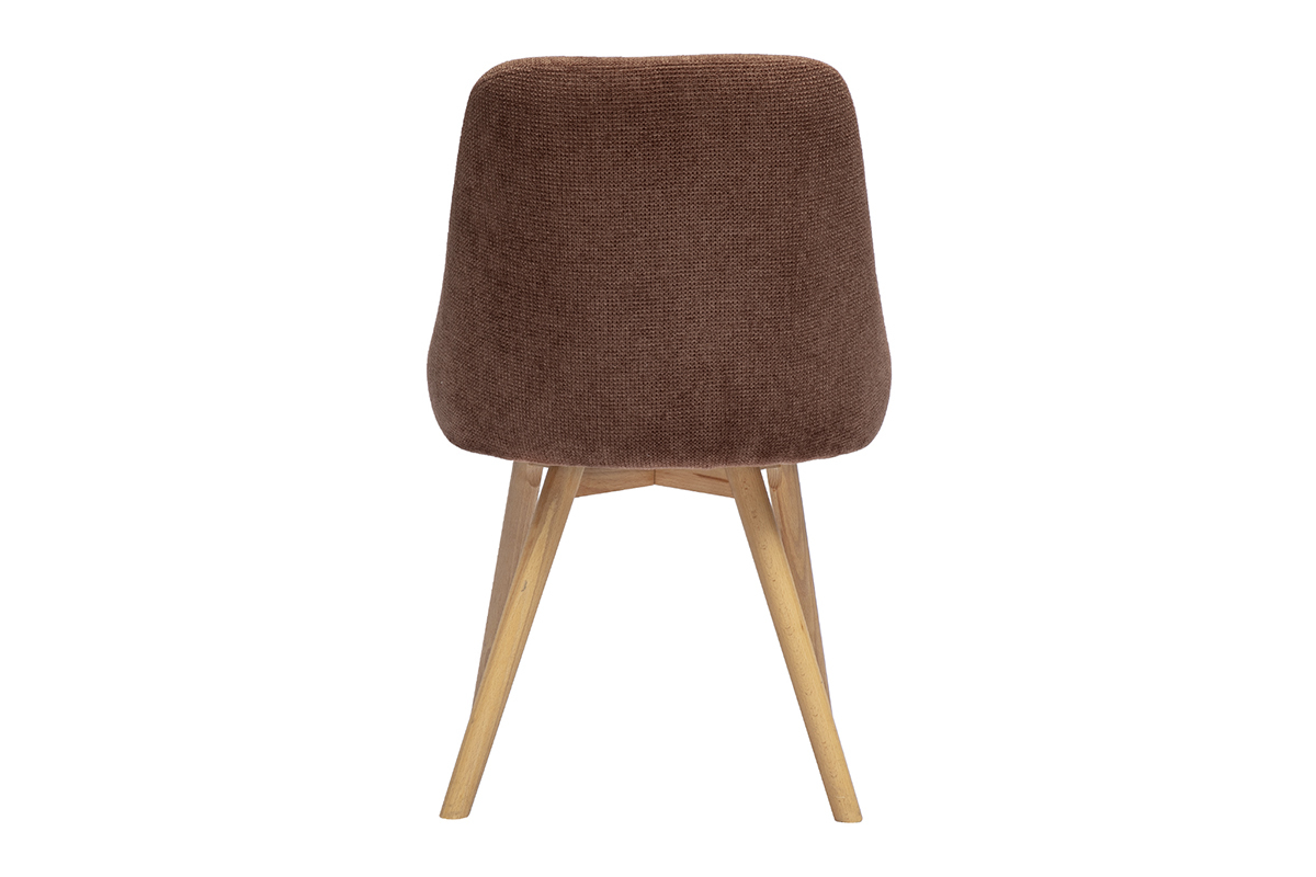 Chaises scandinaves en tissu effet velours textur terre brle et bois clair (lot de 2) HASTA