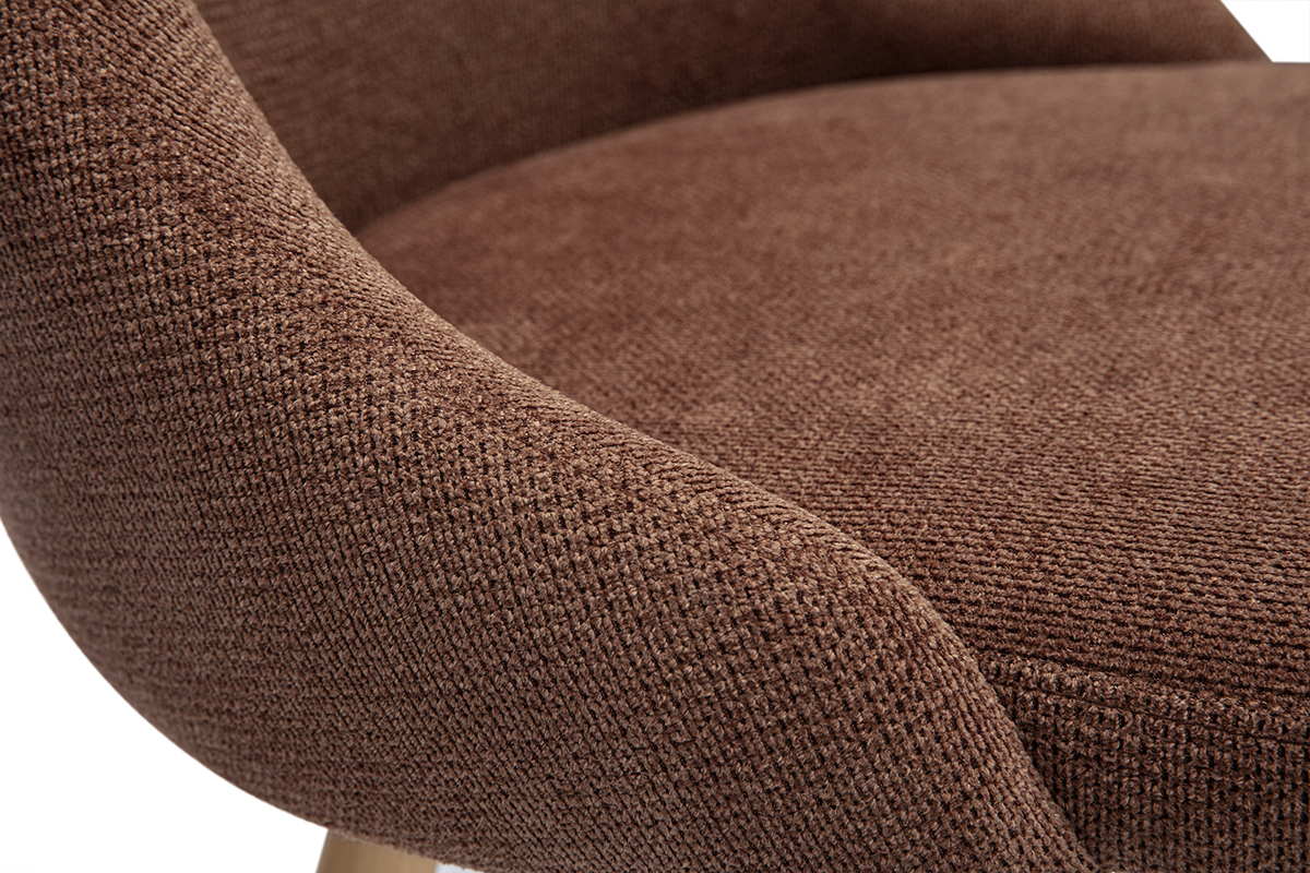 Chaises scandinaves en tissu effet velours textur terre brle et bois clair (lot de 2) HASTA