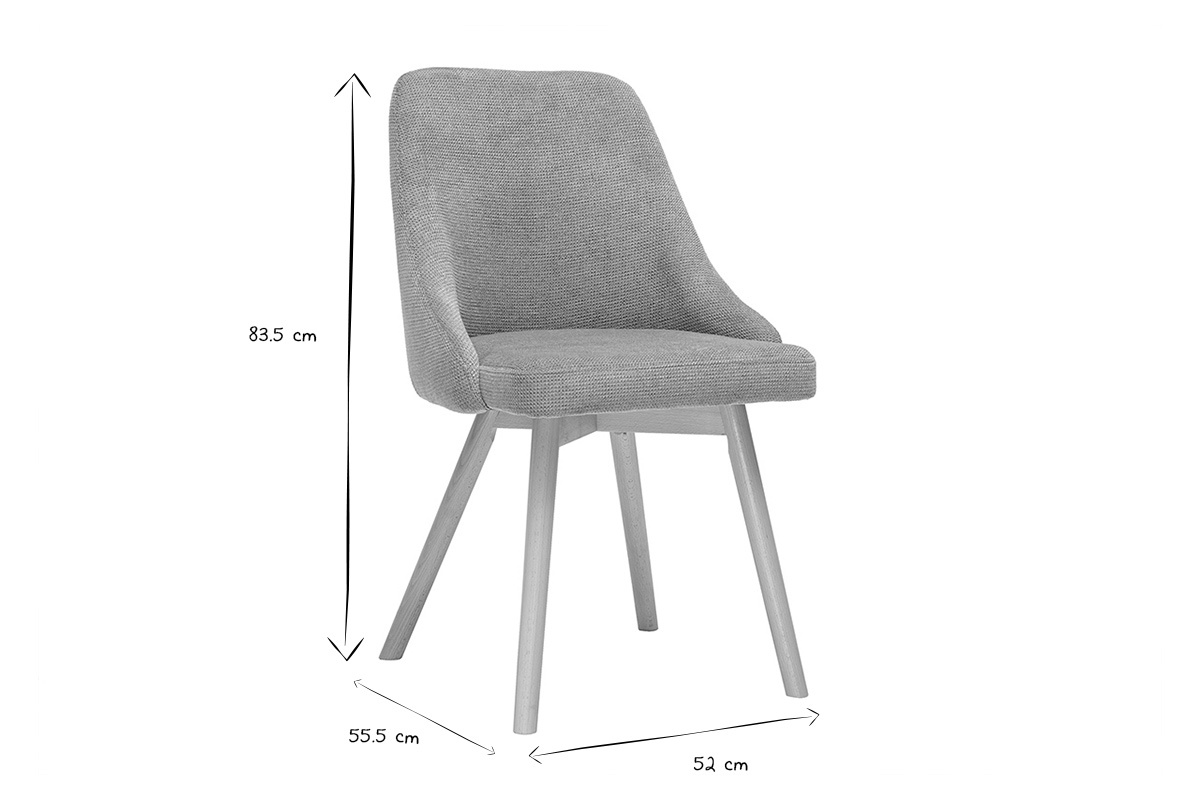 Chaises scandinaves en tissu effet velours textur vert cladon et bois clair (lot de 2) HASTA