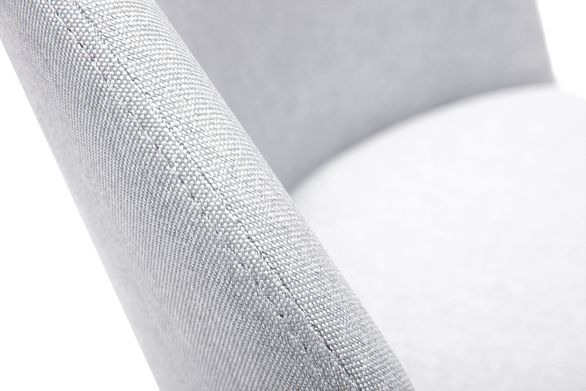 Chaises scandinaves en tissu gris clair et bois clair massif (lot de 2) CELESTE