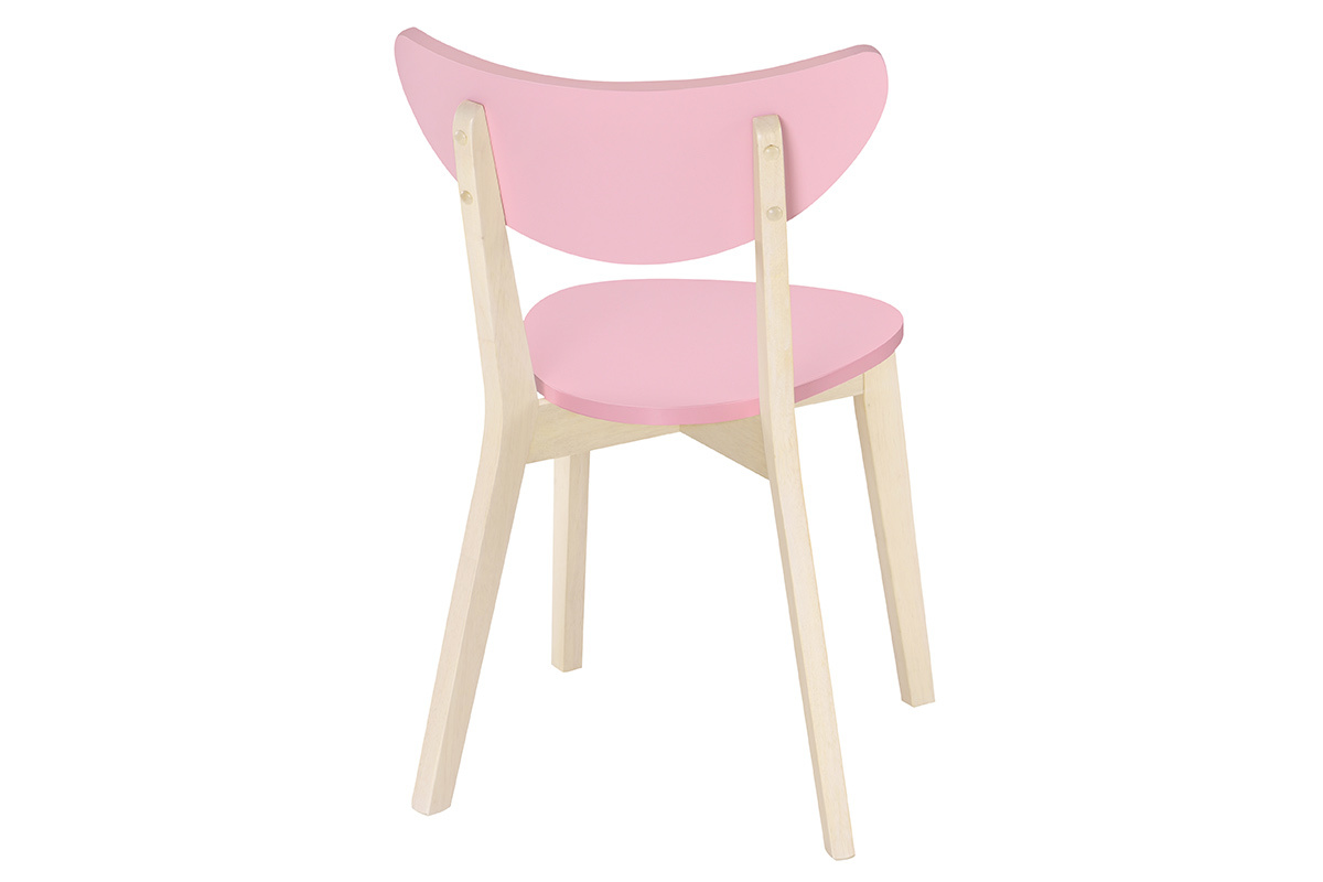 Chaises scandinaves rose et bois clair (lot de 2) LEENA
