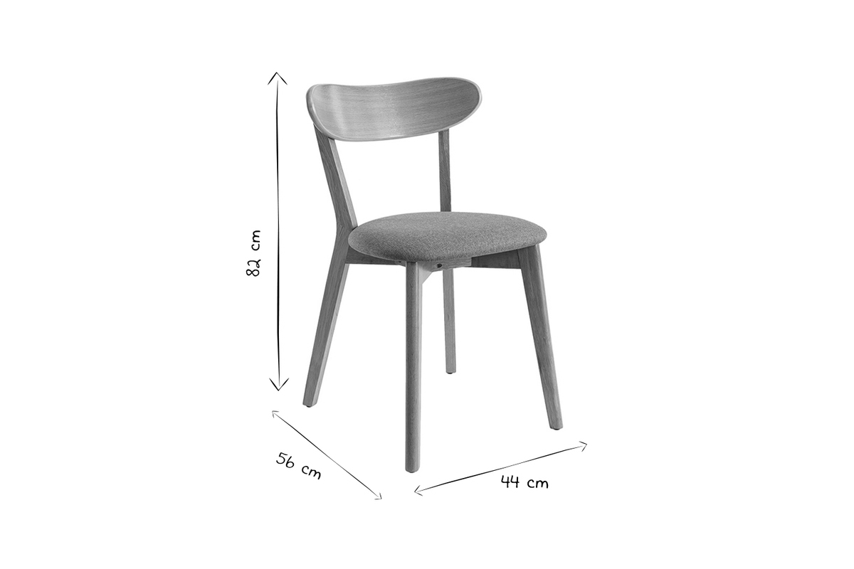 Chaises vintage en bois clair chêne et tissu effet velours terre brûlée (lot de 2) DOVE
