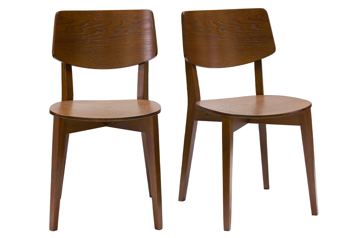 Chaises vintage en bois fonc (lot de 2) AVEA