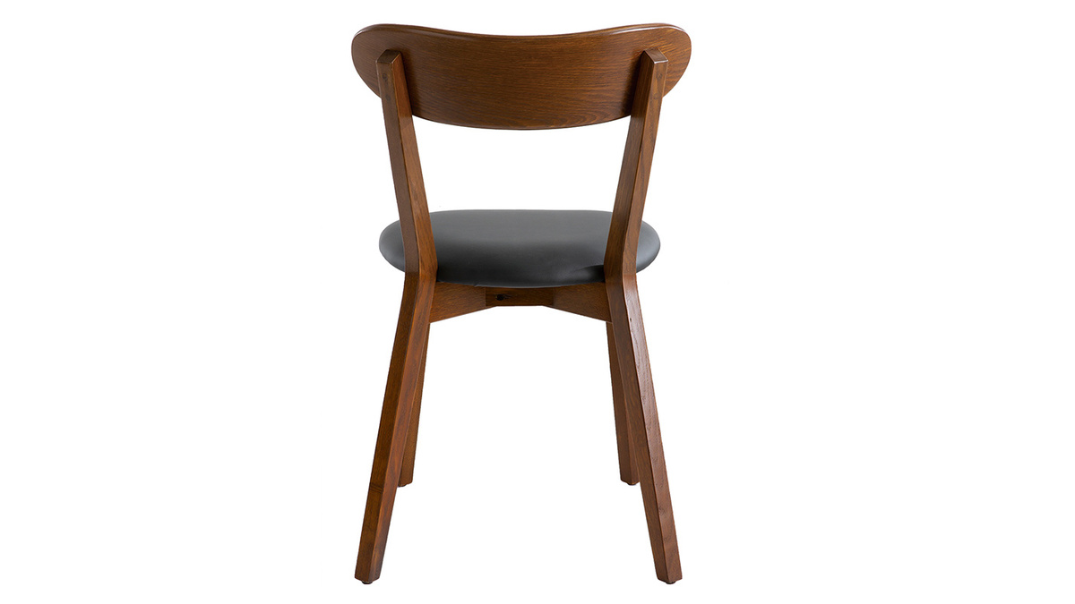 Chaises vintage en bois fonc et noir (lot de 2) DOVE