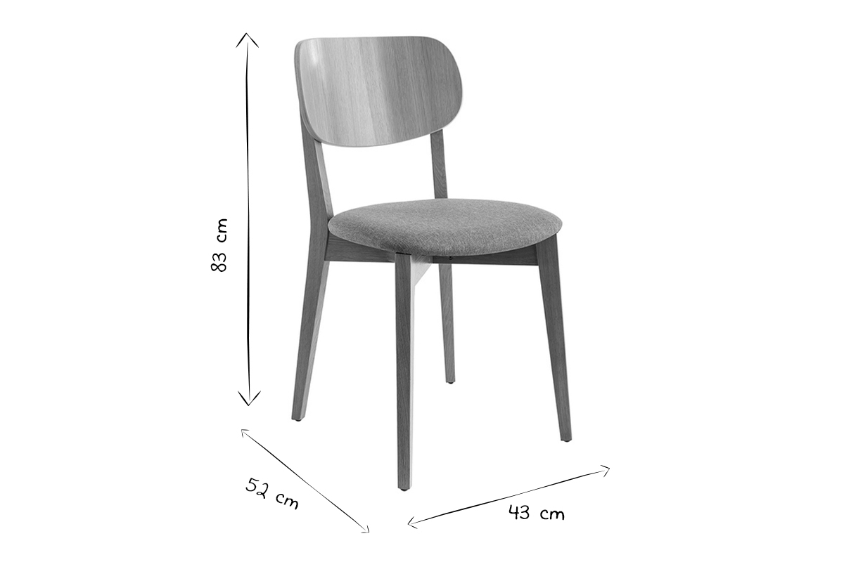 Chaises vintage en bois fonc et tissu vert kaki (lot de 2) LUCIA