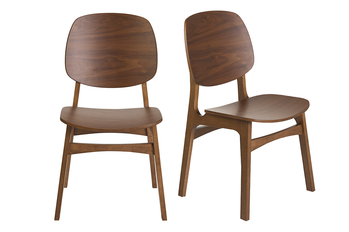 Chaises vintage en bois fonc� noyer (lot de 2) SOQUETTE