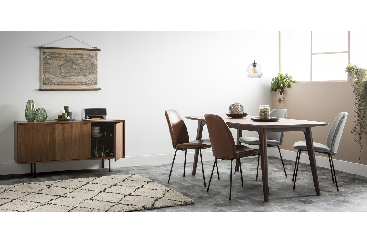 Chaises vintage marron et m�tal noir (lot de 2) PALOMA