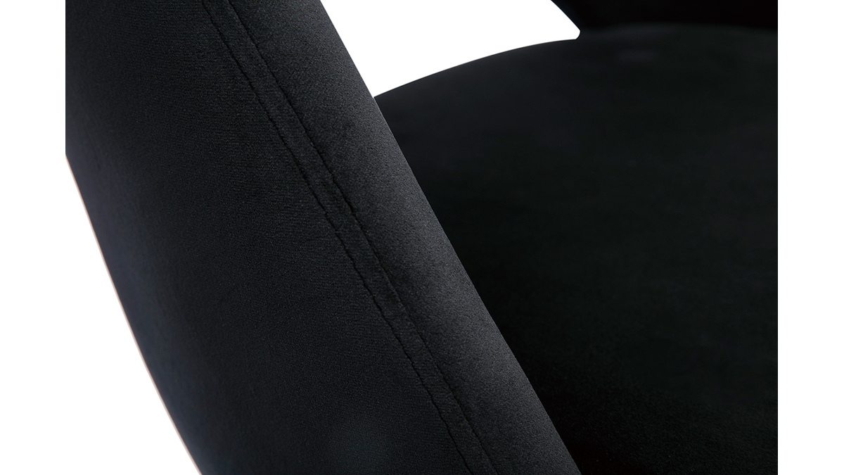 Chaises vintage noires en tissu velours et mtal (lot de 2) COSETTE