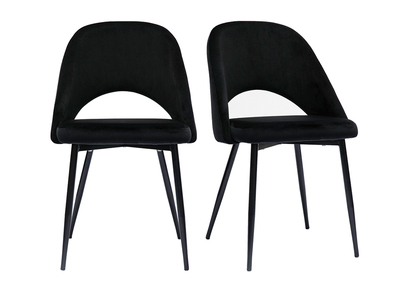 Chaises vintage noires en tissu velours et métal (lot de 2) COSETTE