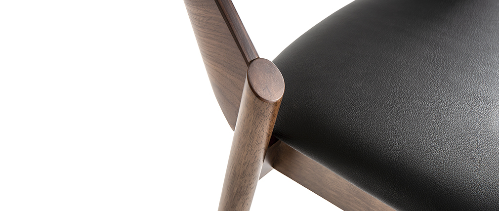 Chaises vintage noyer et noir (lot de 2) AVALON