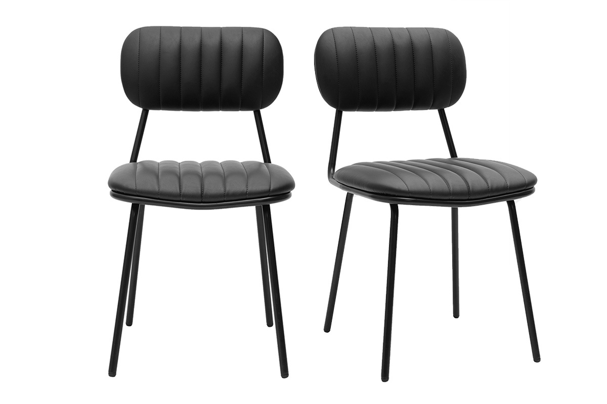 Chaises vintages noires (lot de 2) GALWAY