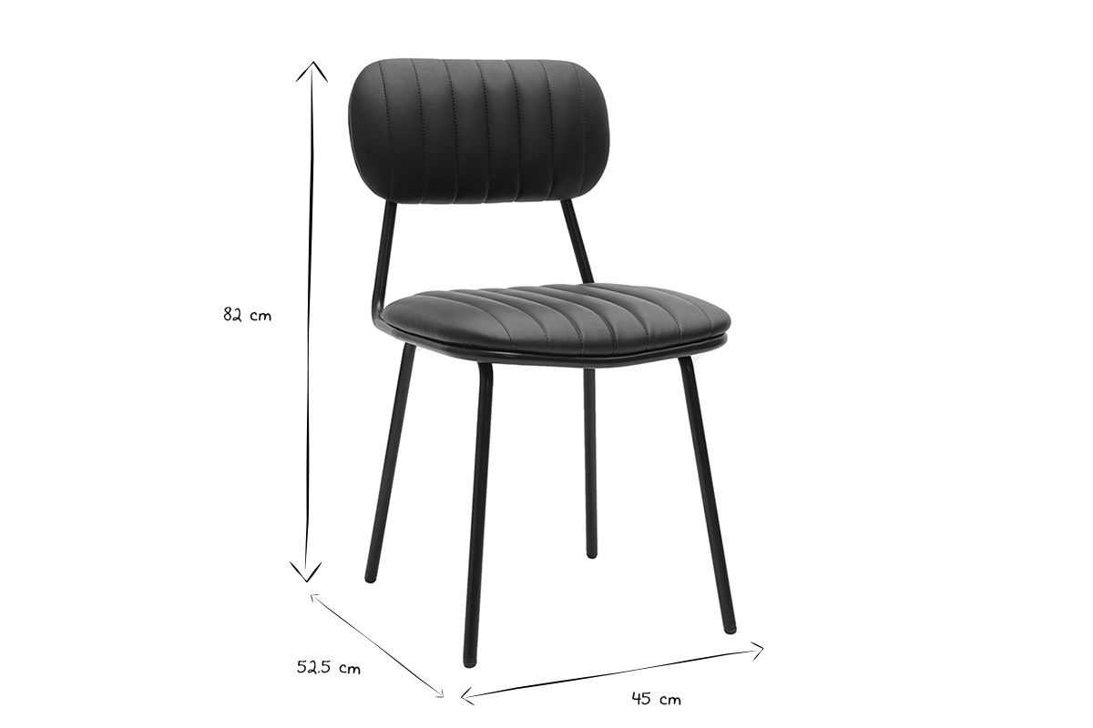Chaises vintages noires (lot de 2) GALWAY