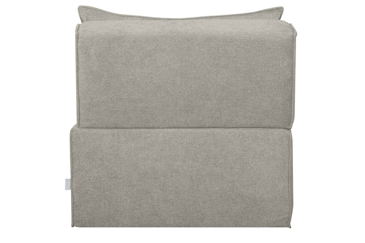 Chauffeuse 1 place convertible en tissu effet velours gris VICTOR