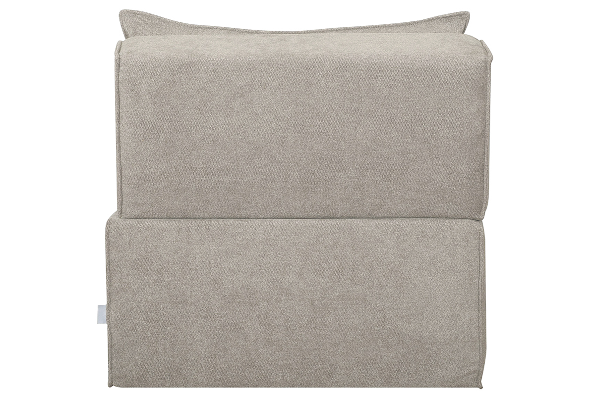 Chauffeuse 1 place convertible en tissu effet velours taupe VICTOR