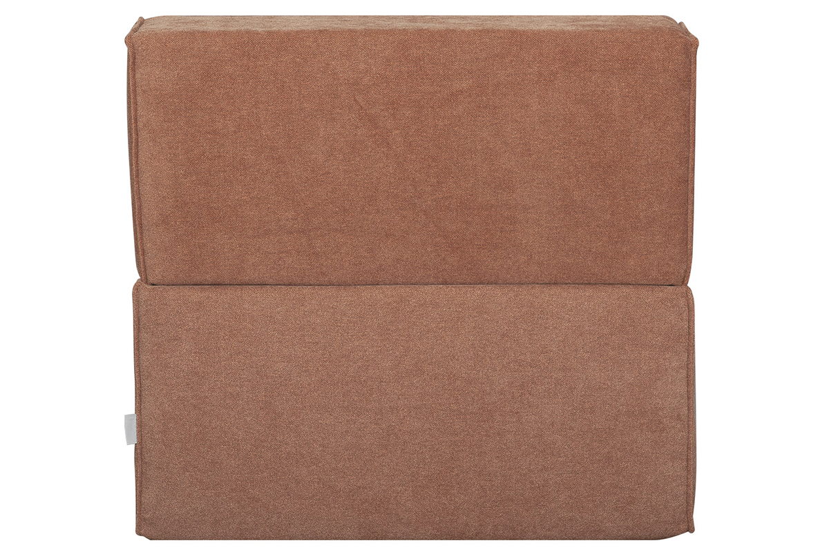Chauffeuse 1 place convertible en tissu effet velours terre brle VICTOR
