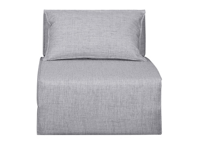 Chauffeuse 1 place convertible en tissu gris clair VICTOR