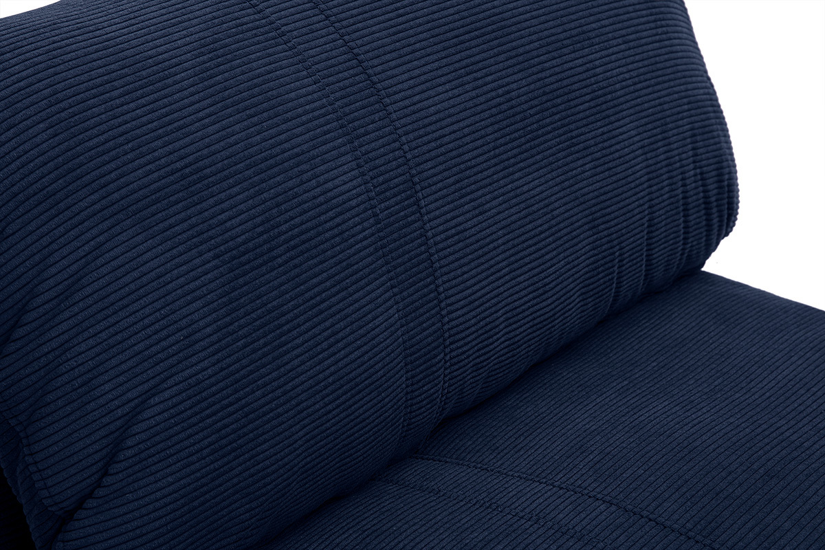 Chauffeuse 1 place convertible en tissu velours ctel bleu fonc SPENCER