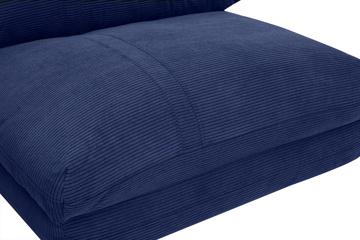 Chauffeuse 1 place convertible en tissu velours ctel bleu fonc SPENCER