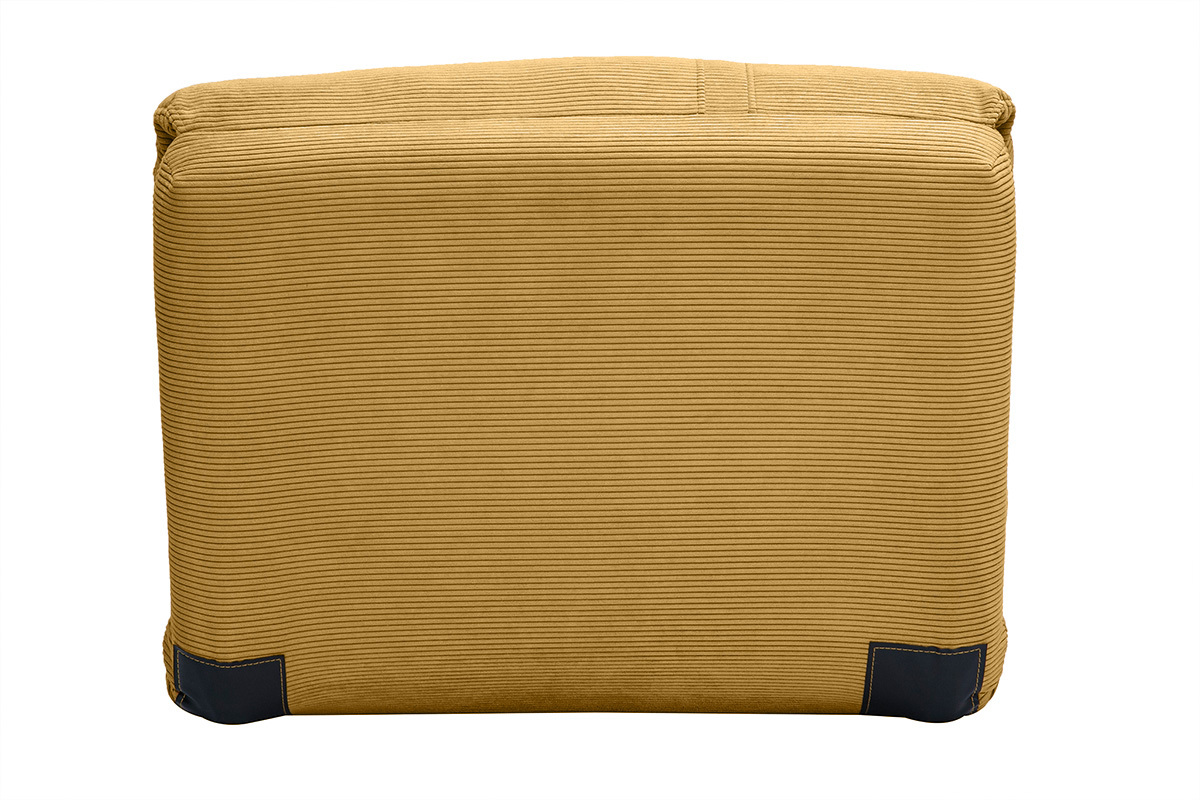 Chauffeuse 1 place convertible en tissu velours ctel jaune curry SPENCER