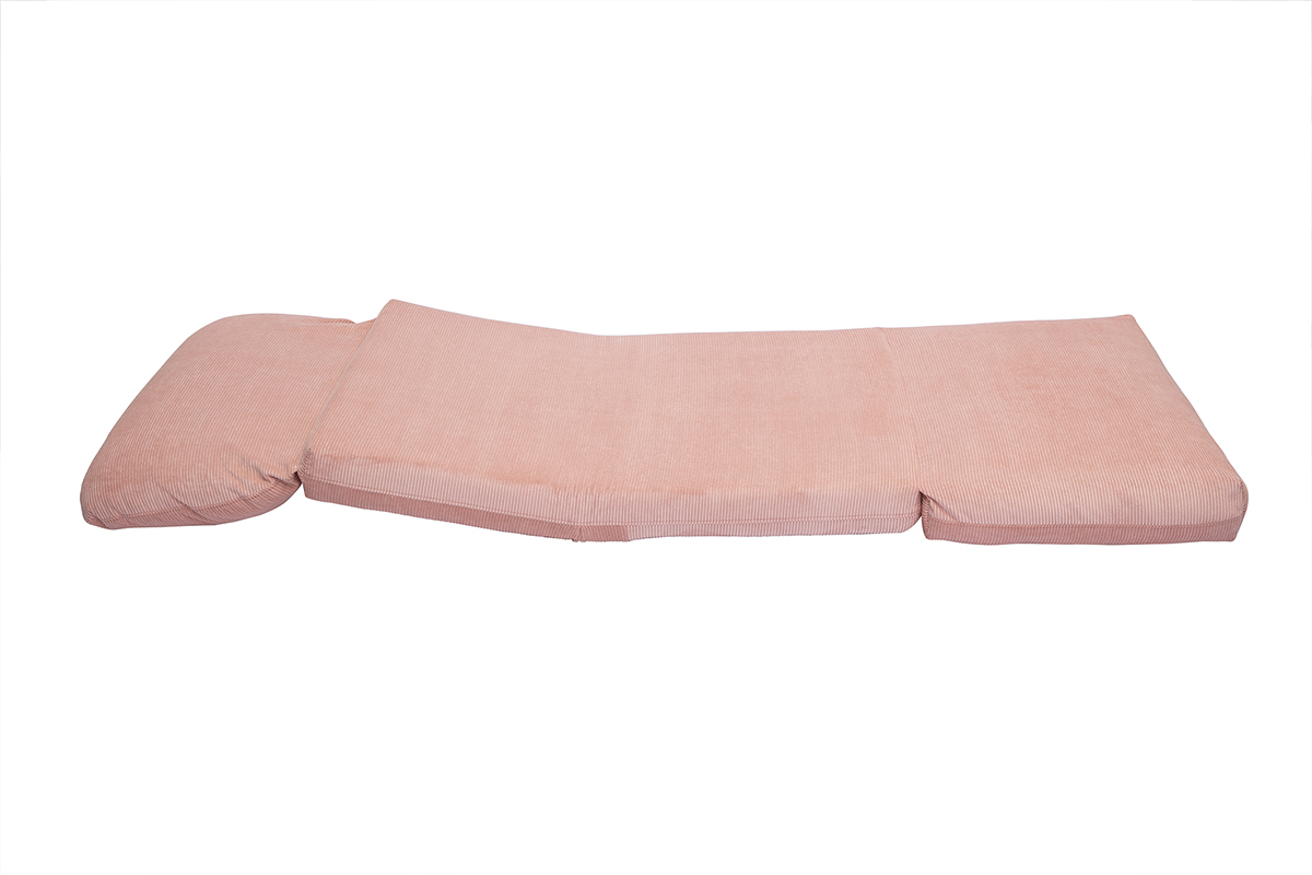 Chauffeuse 1 place convertible en tissu velours ctel rose SPENCER