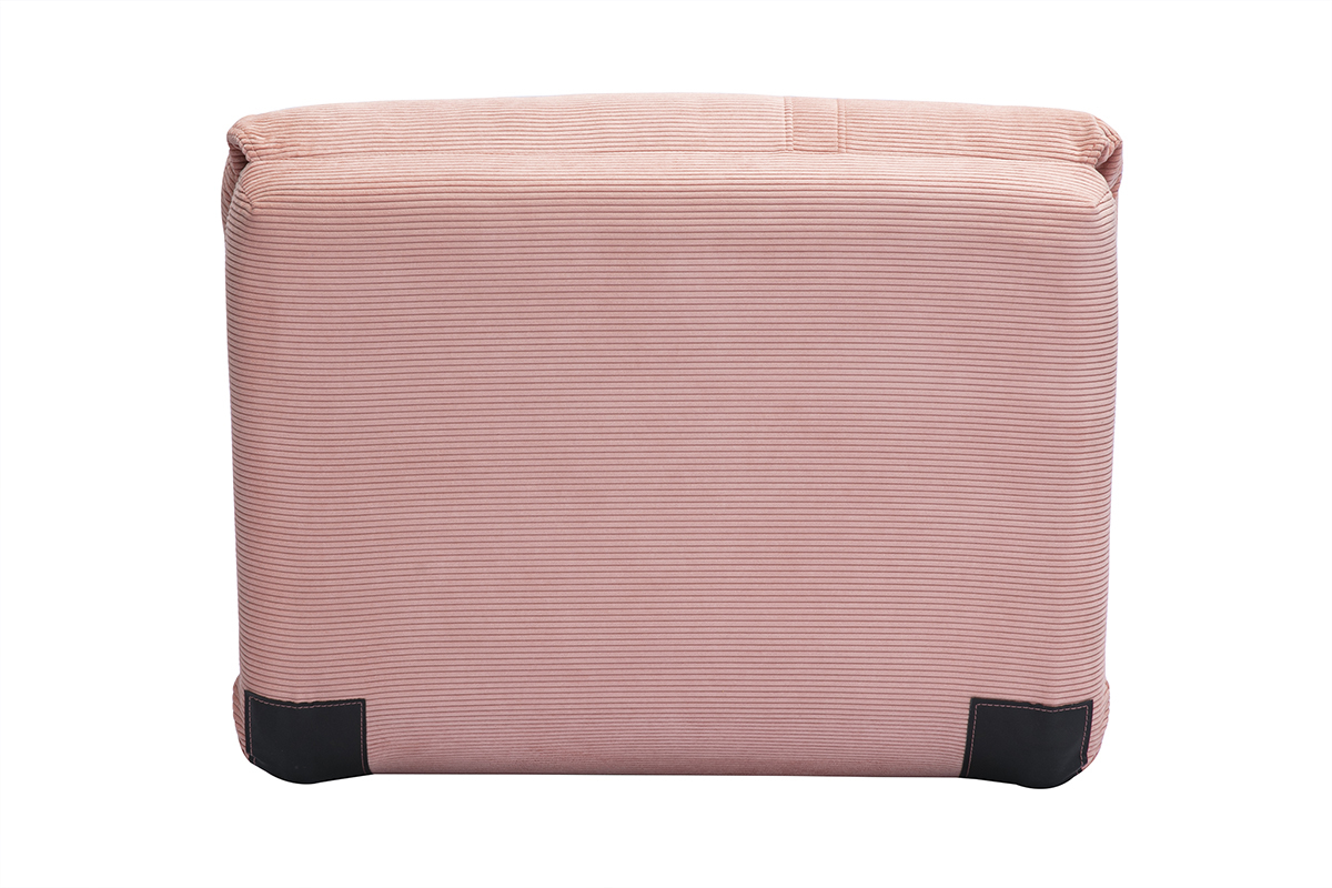 Chauffeuse 1 place convertible en tissu velours ctel rose SPENCER
