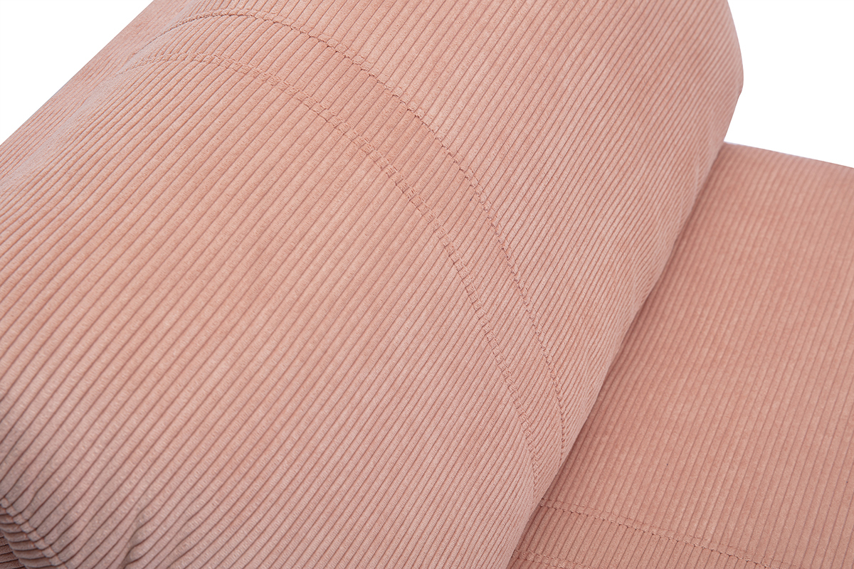 Chauffeuse 1 place convertible en tissu velours ctel rose SPENCER