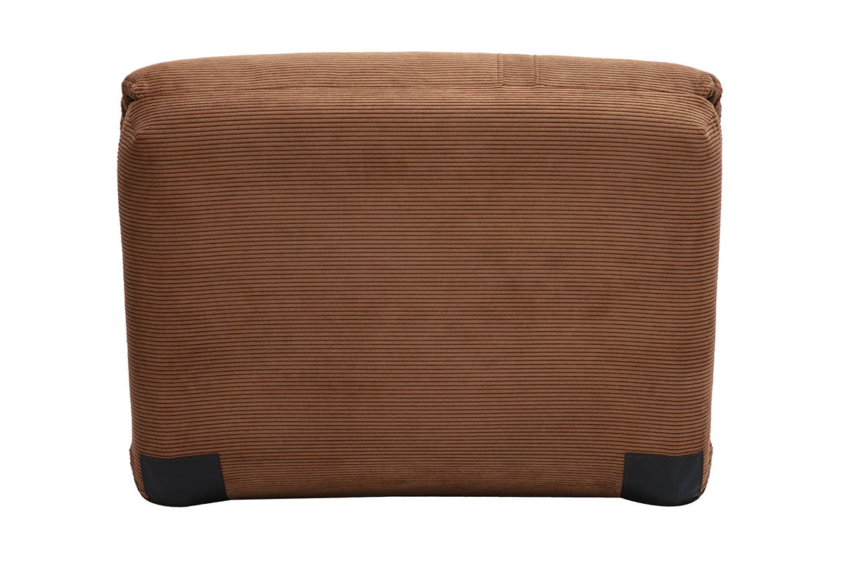 Chauffeuse 1 place convertible en tissu velours ctel terre brle SPENCER