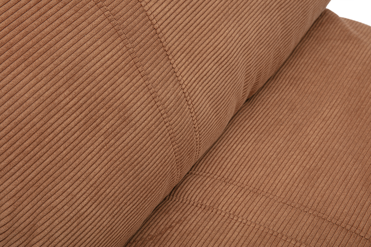 Chauffeuse 1 place convertible en tissu velours ctel terre brle SPENCER