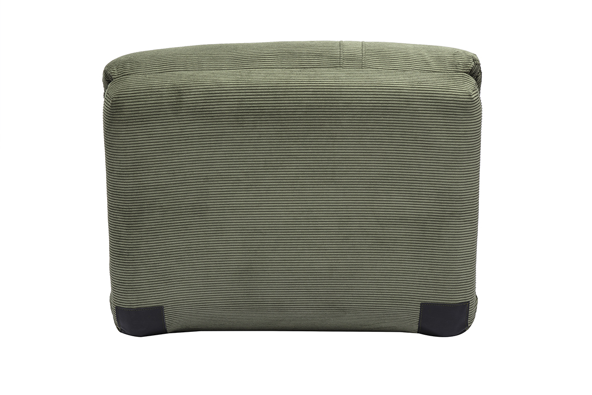 Chauffeuse 1 place convertible en tissu velours ctel vert kaki SPENCER