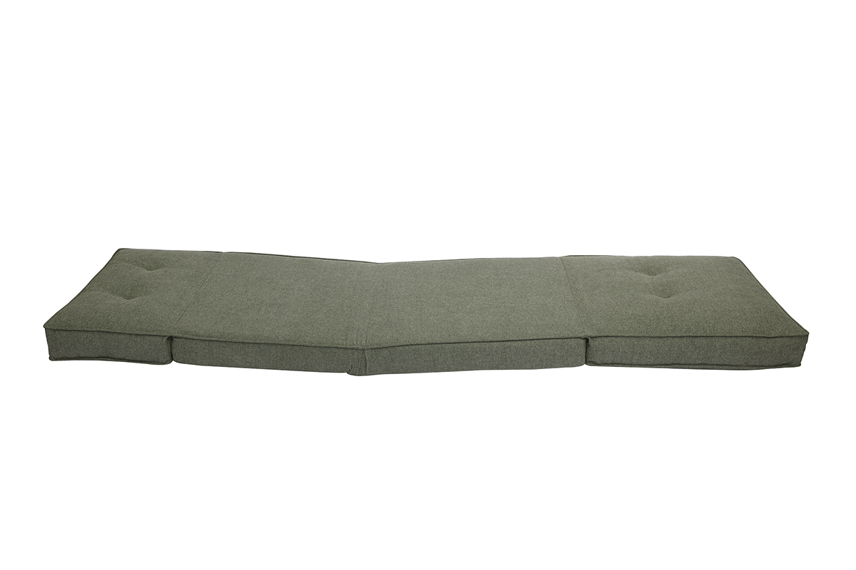 Chauffeuse 1 place convertible en tissu vert kaki SALLY