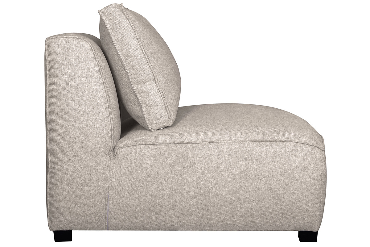 Chauffeuse 1 place design en tissu beige naturel PLURIEL
