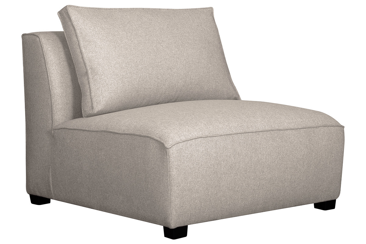 Chauffeuse 1 place design en tissu beige naturel PLURIEL