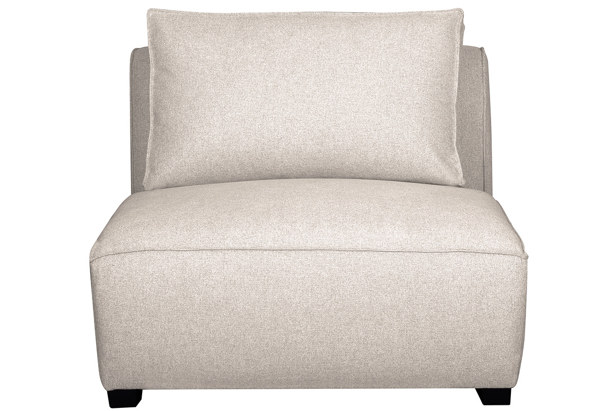 Chauffeuse 1 place design en tissu beige naturel PLURIEL